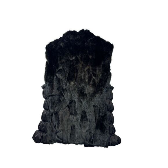 Black faux fur vest (warm and two sets of pockets) - Picture 1 of 9